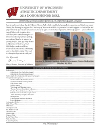2014 Donor Honor Roll.Indd