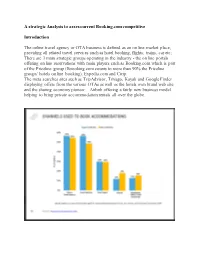 A Strategic Analysis to Asses Current Booking.Com Competitive