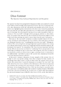 Diva Forever the Operatic Voice Between Reproduction and Reception