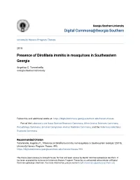Presence of Dirofilaria Immitis in Mosquitoes in Southeastern Georgia