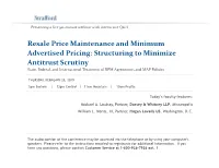 Resale Price Maintenance and Minimum