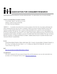 Towards a Conceptual Model of Consumer Confusion