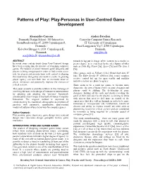 Patterns of Play: Play-Personas in User-Centred Game Development