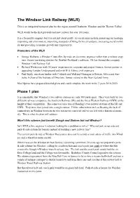The Windsor Link Railway (WLR)