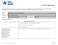 TRR Technical Specifications