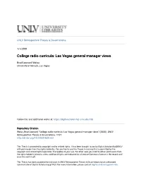 College Radio Curricula: Las Vegas General Manager Views