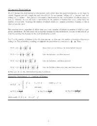 Geometric, Negative Binomial Distributions