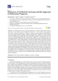 Mimickers of Urothelial Carcinoma and the Approach to Differential Diagnosis
