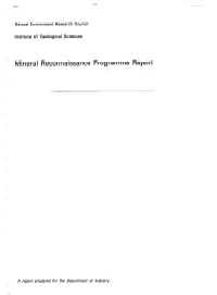Mineral Reconnaissance Programme Report