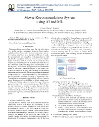 Movie Recommendation System Using AI and ML