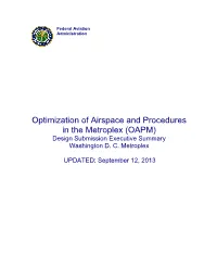Optimization of Airspace and Procedures in the Metroplex (OAPM) Design Submission Executive Summary Washington D
