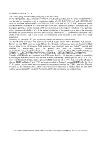 SUPPLEMENTARY DATA ABO Blood Group Determined by Genotyping in the NEO Study in the NEO Genotype Data, Only Rs8176749:G>A Was Directly Genotyped on the Array