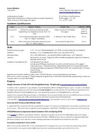 Academic Qualifications Skills Projects