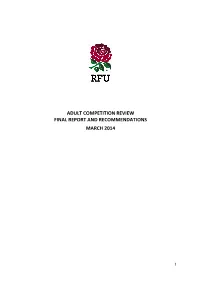 Adult Competition Review Final Report and Recommendations March 2014