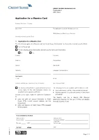 Application for a Maestro Card