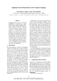 Applying Universal Dependency to the Arapaho Language