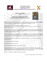 CALVIN C. GOODE Honored As a Historymaker 2003