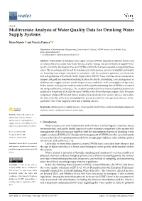 Multivariate Analysis of Water Quality Data for Drinking Water Supply Systems