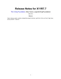 Release Notes for X11R7.7 the X.Org Foundation [ April 2012