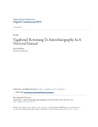 Returning to Autoethnography As a Doctoral Nomad Karyn Mcelroy National Louis University