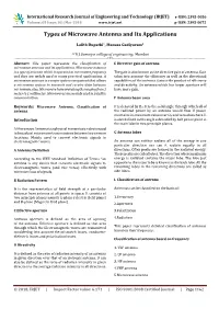 Types of Microwave Antenna and Its Applications