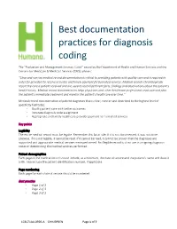 Best Documentation Practices for Diagnosis Coding