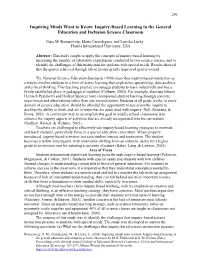 Inquiring Minds Want to Know: Inquiry-Based Learning in the General Education and Inclusion Science Classroom