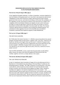 Newspaper Articles on the Trove Website Relating to the Polynesian Labor Debate
