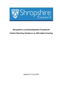 Shropshire Local Development Framework Interim Planning