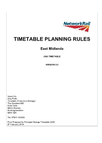 Timetable Planning Rules