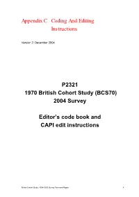 Coding and Editing Instructions