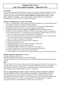 Donegal County Council Long Term Leasing Programme - Application Form