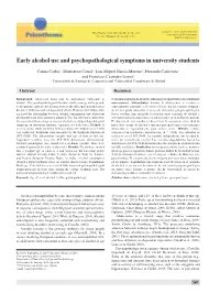 Early Alcohol Use and Psychopathological Symptoms in University Students