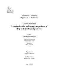 Looking for the High-Mass Progenitors of Stripped-Envelope Supernovae
