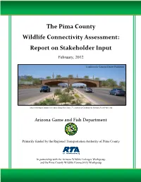 The Pima County Wildlife Connectivity Assessment: Report on Stakeholder Input