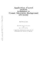 Application of Novel Analysis Techniques to Cosmic Microwave