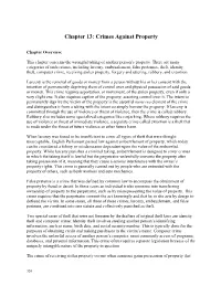 Chapter 13: Crimes Against Property