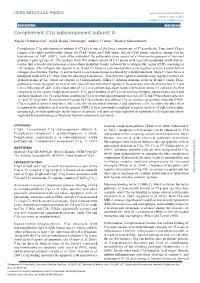 Complement C1q Subcomponent Subunit A