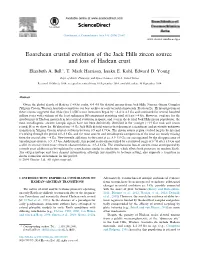 Eoarchean Crustal Evolution of the Jack Hills Zircon Source and Loss of Hadean Crust