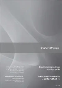 Installation Instructions Ice & Water and Non-Ice & Water and User Guide RF135B, E522B, RF170W, RF170A, RF201A Models