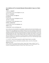 Accessibility and the Crowded Sidewalk: Micromobility’S Impact on Public Space CYNTHIA L