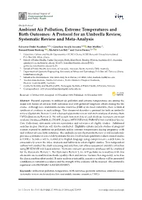 Ambient Air Pollution, Extreme Temperatures and Birth Outcomes: a Protocol for an Umbrella Review, Systematic Review and Meta-Analysis