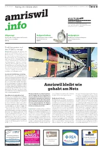 Amriswil Bleibt Wie Gehabt Am Netz
