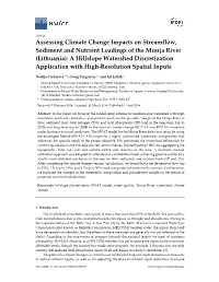 Assessing Climate Change Impacts on Streamflow, Sediment And