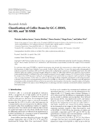 Classification of Coffee Beans by GC-C-IRMS, GC-MS, and H-NMR
