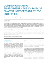 Common Operating Environment – the Journey of Smart It Interoperability for Enterprise