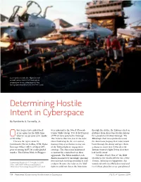 Determining Hostile Intent in Cyberspace