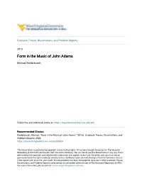 Form in the Music of John Adams