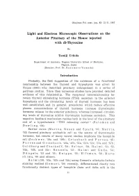 Light and Electron Microscopic Observations on the Anterior Pituitary of the Mouse Injected with Dl-Thyroxine By