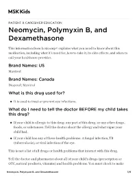 Neomycin, Polymyxin B, and Dexamethasone